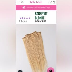 NWT BFB Hair Barefoot Blonde 14” fill ins